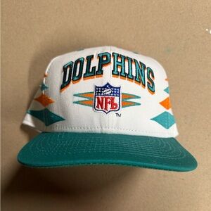 Dolphins NFL White and Teal Cap Mitchell n ness